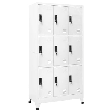 Förvaringsskåp vit 90x45x180 cm stål