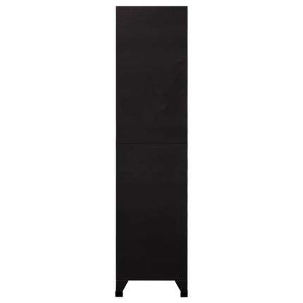 Förvaringsskåp svart 90x45x180 cm stål