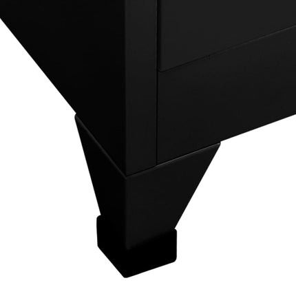 Förvaringsskåp svart 90x45x180 cm stål