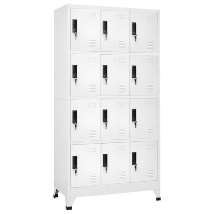 Förvaringsskåp vit 90x45x180 cm stål