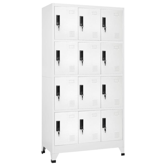 Förvaringsskåp vit 90x45x180 cm stål