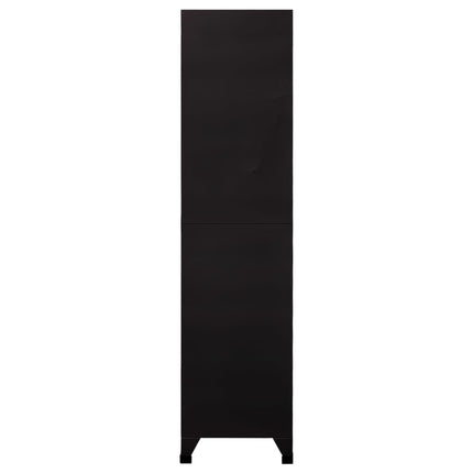 Förvaringsskåp svart 90x45x180 cm stål