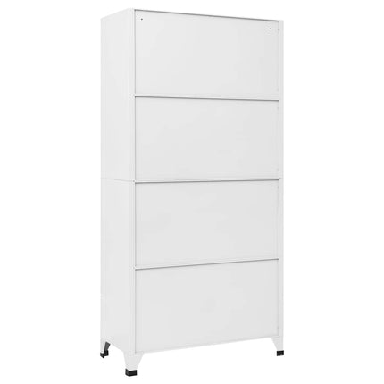 Förvaringsskåp vit 90x40x180 cm stål