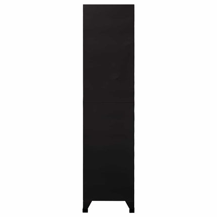 Förvaringsskåp svart 90x40x180 cm stål