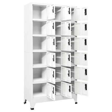 Förvaringsskåp vit 90x40x180 cm stål