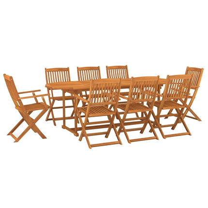 Matgrupp för trädgården 9 delar 220x90x75 cm massivt akaciaträ