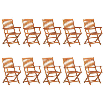 Matgrupp för trädgården 11 delar 280x90x75 cm massivt akaciaträ