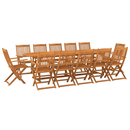 Matgrupp för trädgården 13 delar 280x90x75 cm massivt akaciaträ
