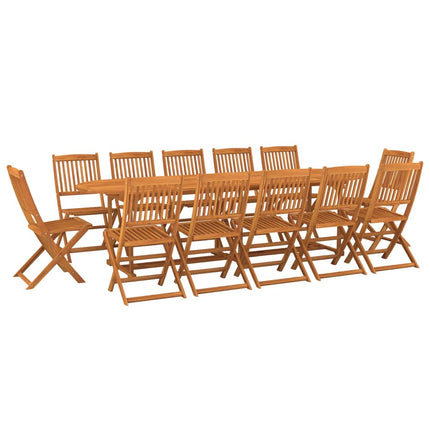 Matgrupp för trädgården 13 delar 280x90x75 cm massivt akaciaträ