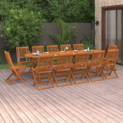 Matgrupp för trädgården 13 delar 280x90x75 cm massivt akaciaträ
