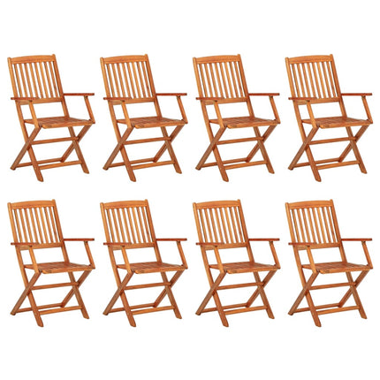 Matgrupp för trädgården 9 delar 220x90x75 cm massivt akaciaträ