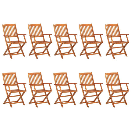 Matgrupp för trädgården 11 delar 220x90x75 cm massivt akaciaträ