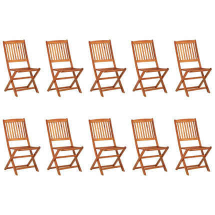 Matgrupp för trädgården 11 delar 220x90x75 cm massivt akaciaträ