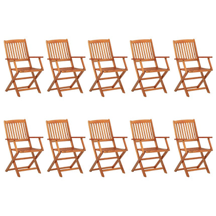 Matgrupp för trädgården 11 delar 280x90x75 cm massivt akaciaträ