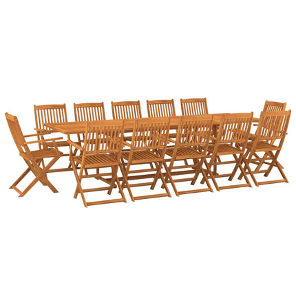 Matgrupp för trädgården 13 delar 280x90x75 cm massivt akaciaträ