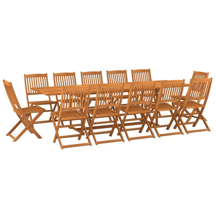 Matgrupp för trädgården 13 delar 280x90x75 cm massivt akaciaträ