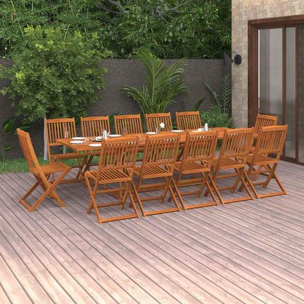 Matgrupp för trädgården 13 delar 280x90x75 cm massivt akaciaträ