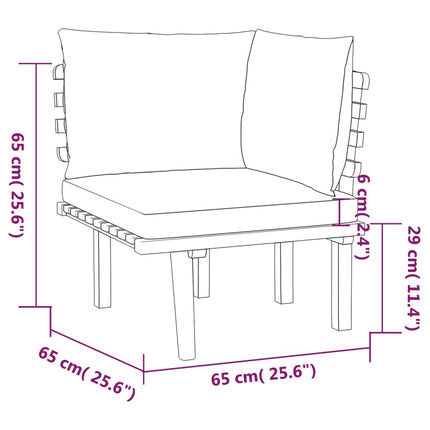 Loungegrupp för trädgården med dynor 7 delar massivt akaciaträ