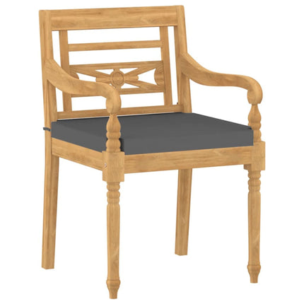 Bataviastolar med dynor 4 st massiv teak