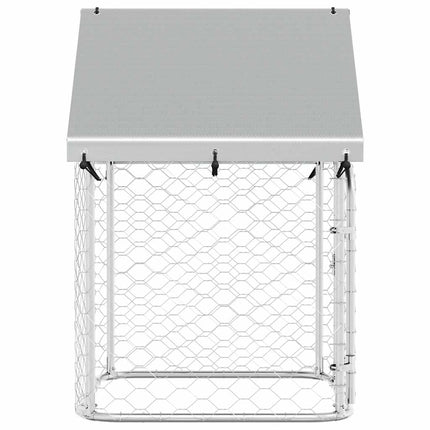 Hundgård med tak för utomhusbruk 100x100x150 cm