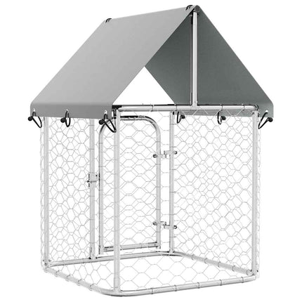 Hundgård med tak för utomhusbruk 100x100x150 cm