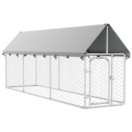 Hundgård med tak för utomhusbruk 400x100x150 cm