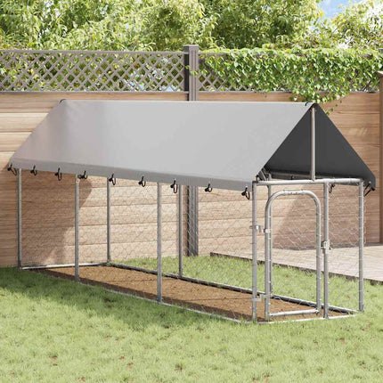 Hundgård med tak för utomhusbruk 400x100x150 cm