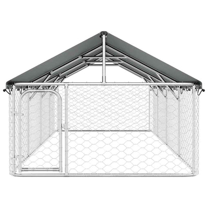 Hundgård med tak för utomhusbruk 400x200x150 cm