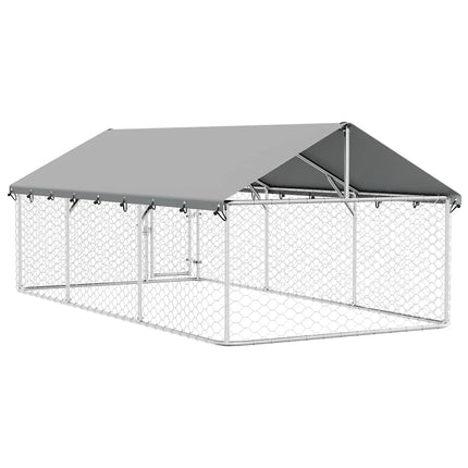 Hundgård med tak för utomhusbruk 400x200x150 cm
