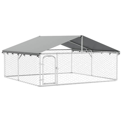 Hundgård för utomhusbruk med tak 300x300x150 cm