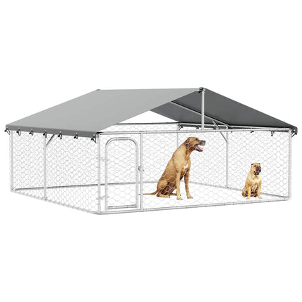 Hundgård för utomhusbruk med tak 300x300x150 cm