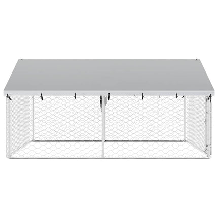 Hundgård för utomhusbruk med tak 300x300x150 cm