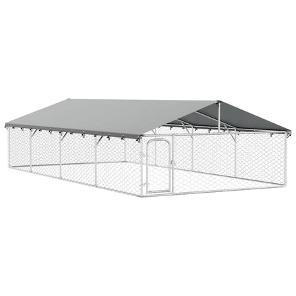 Hundgård för utomhusbruk med tak 600x300x150 cm