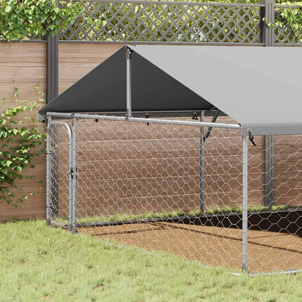 Hundgård för utomhusbruk med tak 600x300x150 cm