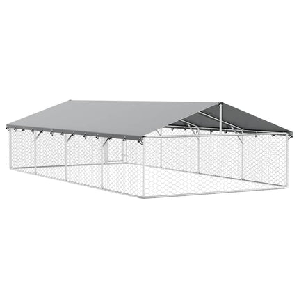 Hundgård för utomhusbruk med tak 600x300x150 cm