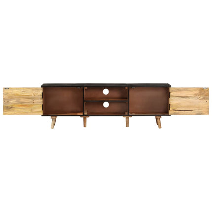 Tv-bänk 140x30x46 cm grovt mangoträ massivt återvunnet trä
