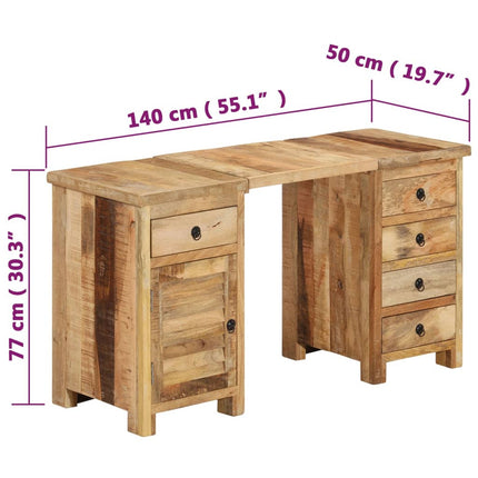 Skrivbord massivt mangoträ 140x50x77 cm