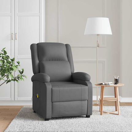 Massagefåtölj grå konstläder
