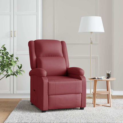 Reclinerfåtölj vinröd konstläder