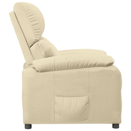 Reclinerfåtölj gräddvit tyg