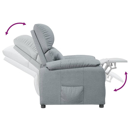 Reclinerfåtölj ljusgrå tyg