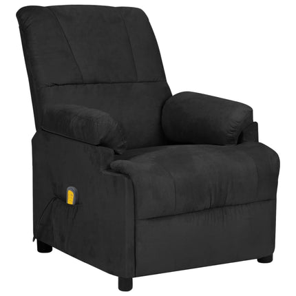 Massagefåtölj svart mikrofibertyg