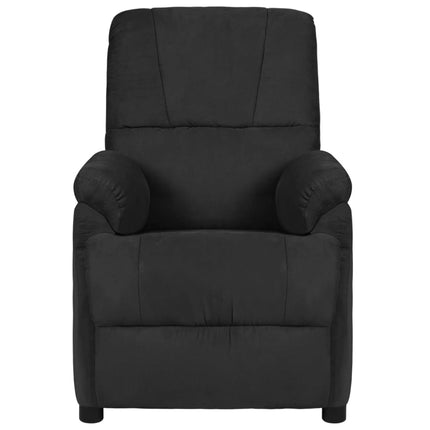 Massagefåtölj svart mikrofibertyg