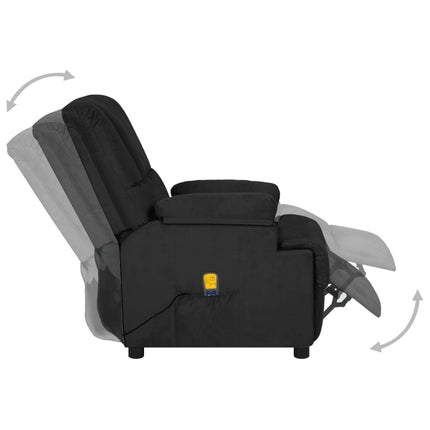 Massagefåtölj svart mikrofibertyg