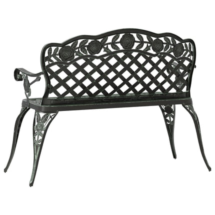 Trädgårdsbänk 108 cm gjuten aluminium grön