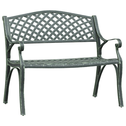 Trädgårdsbänk 102 cm gjuten aluminium grön