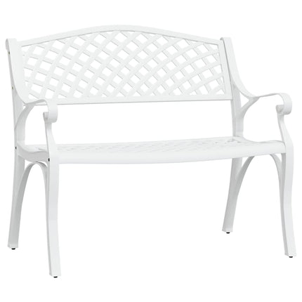 Trädgårdsbänk 102 cm gjuten aluminium vit