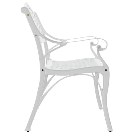 Trädgårdsbänk 102 cm gjuten aluminium vit