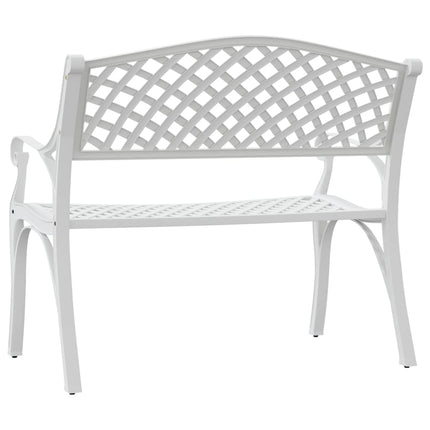 Trädgårdsbänk 102 cm gjuten aluminium vit