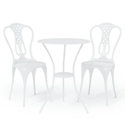 Caféset 3 delar gjuten aluminium vit